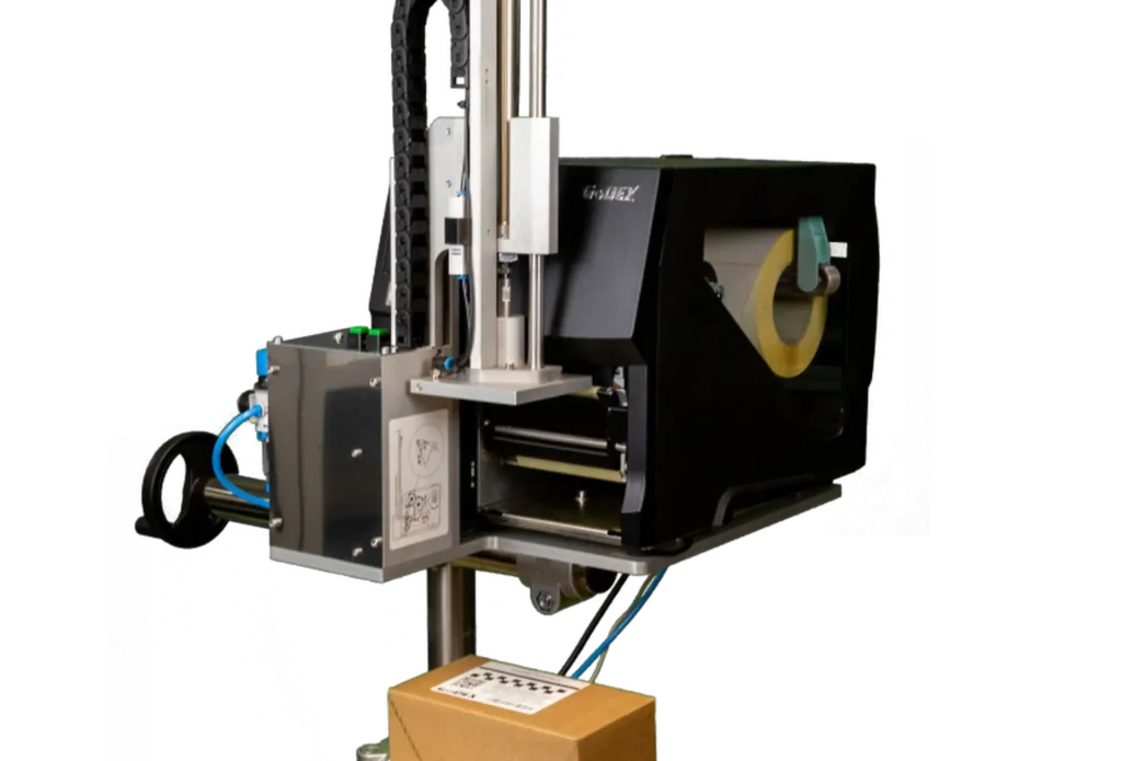 GoDEX AG4000T Print-&-Apply-Stempelapplikator mit ZX-Drucker in Schwarz