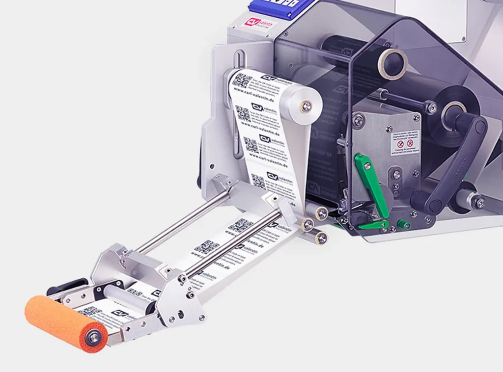 Carl Valentin WMX Spendemodul am ILX V Druckmodul mit oranger Andruckrolle in Silbergrau